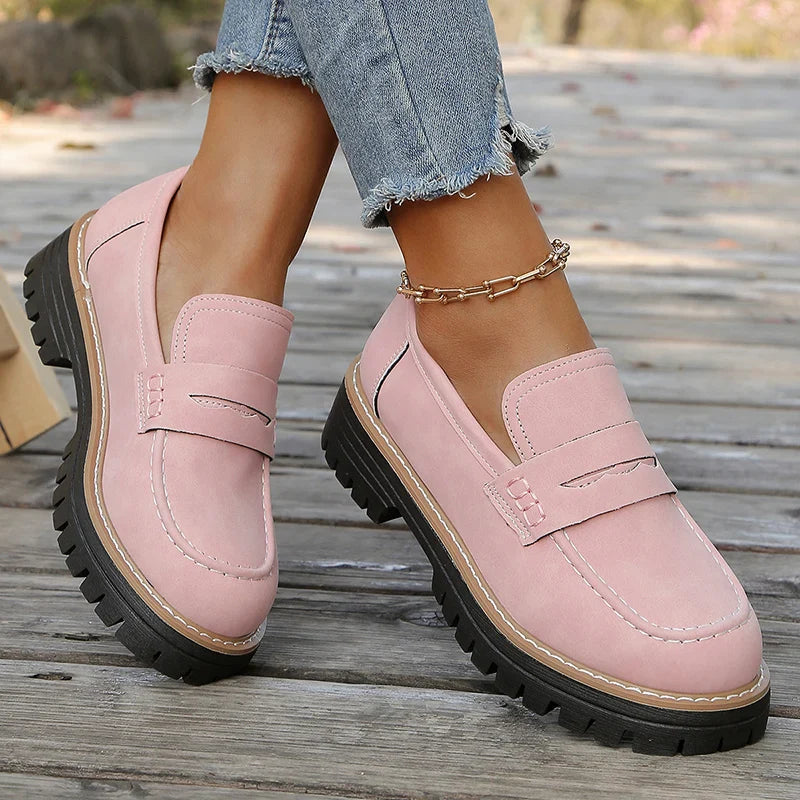 Arden Suede Platform Loafers with Chunky Rubber Sole