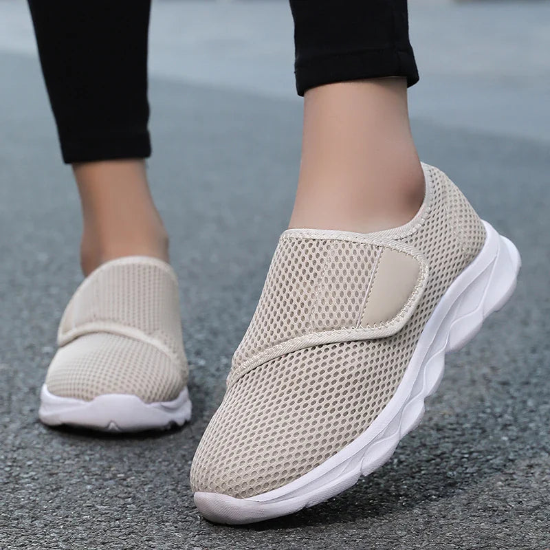 Unisex Wide Orthopedic Walking Shoes with Hook and Loop