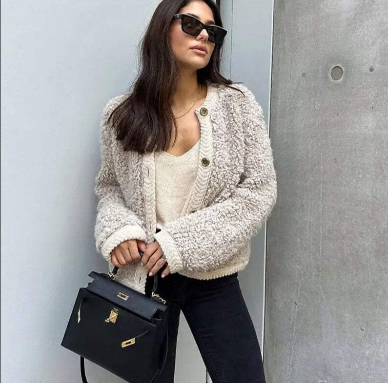 Teddy Style Open Front Overshirt