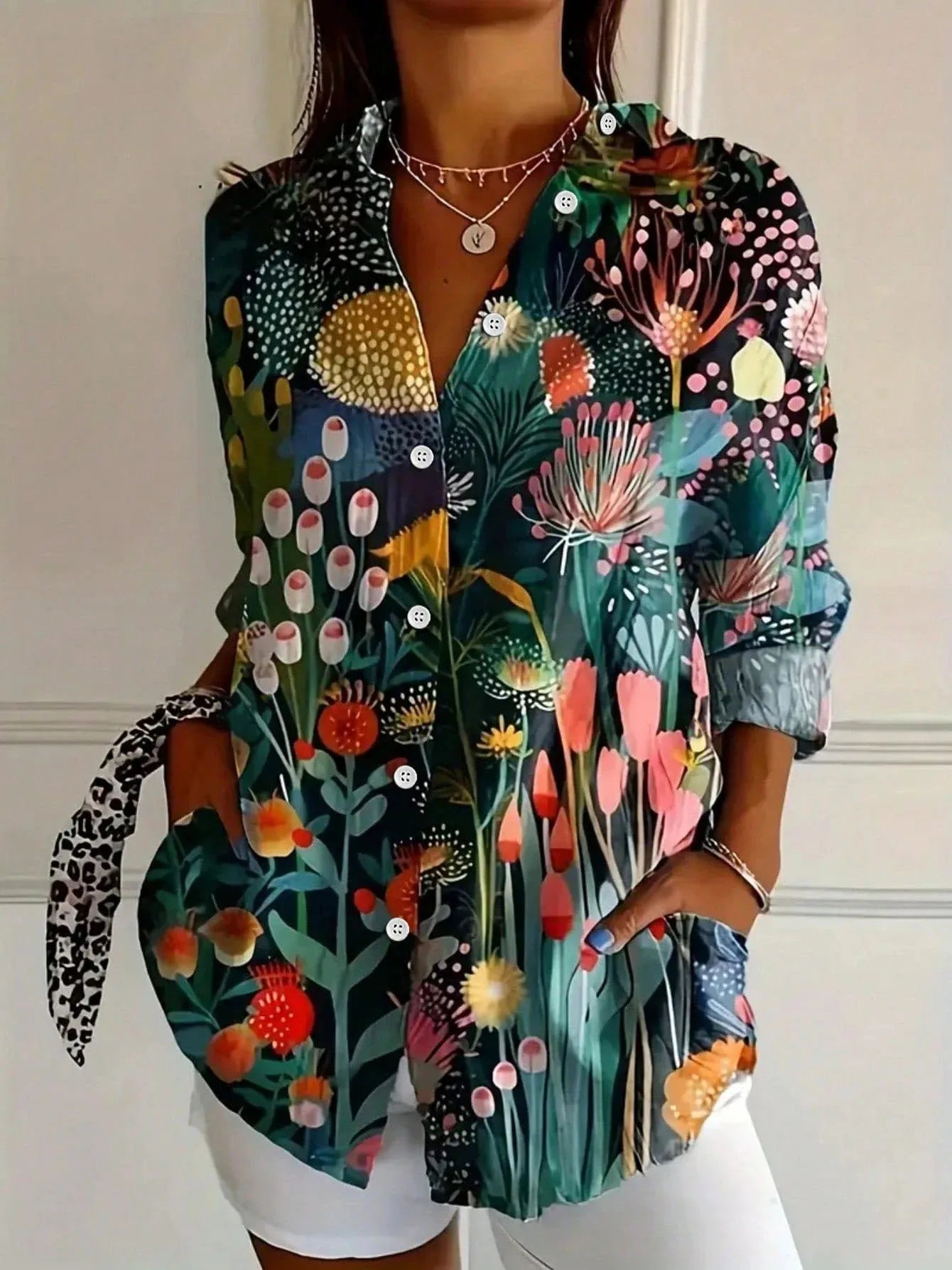 Women's Printed Airy Short Sleeve Blouse