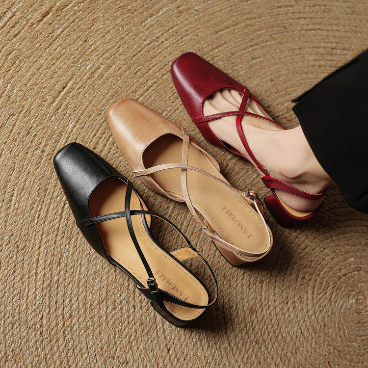 Adjustable Buckle Strap Block Heels