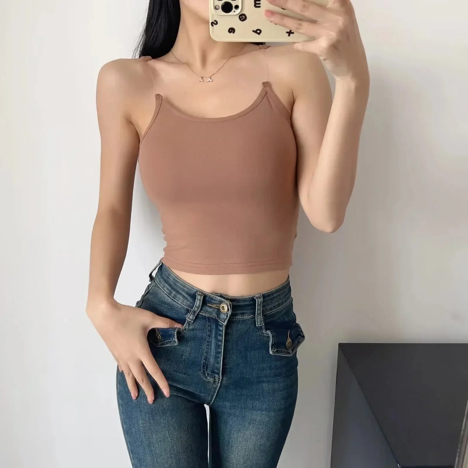 Seamless Invisible Shoulder Strap Tank Top