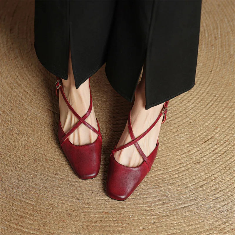 Adjustable Buckle Strap Block Heels