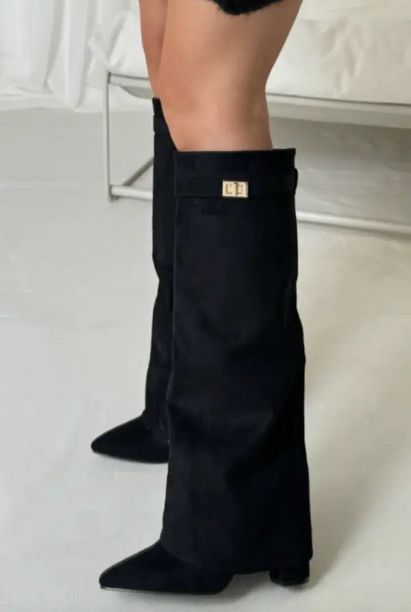 Sleek Tall Shaft Heeled Boots
