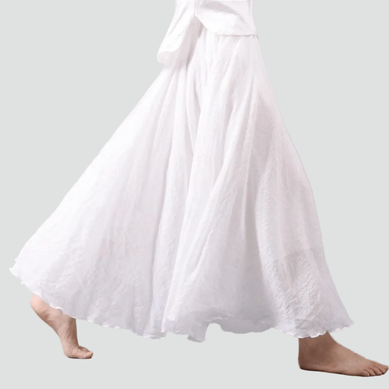 Flared Linen Boho Maxi Skirt
