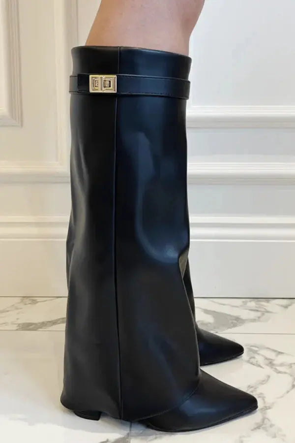 Sleek Tall Shaft Heeled Boots