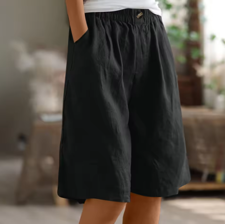 Mid Thigh Elastic Waist Comfort Shorts