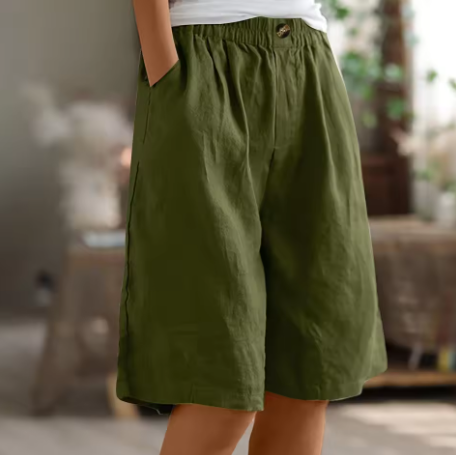 Mid Thigh Elastic Waist Comfort Shorts