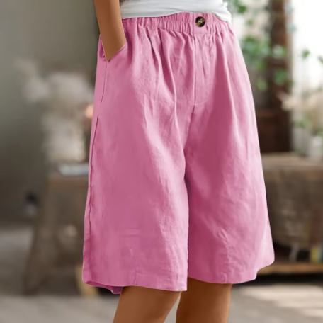 Mid Thigh Elastic Waist Comfort Shorts