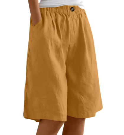 Mid Thigh Elastic Waist Comfort Shorts