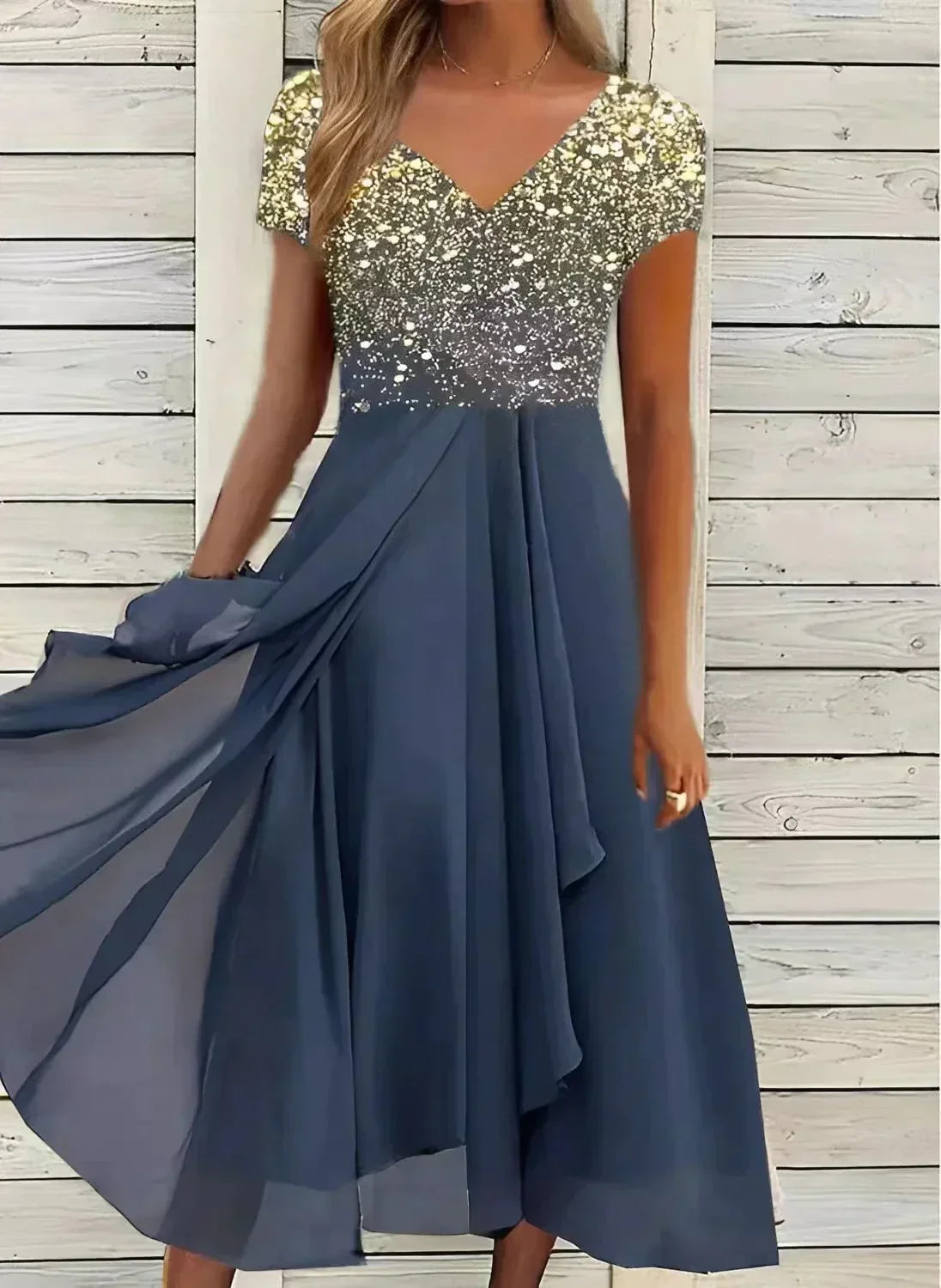 Floral Print Maxi Evening Dress
