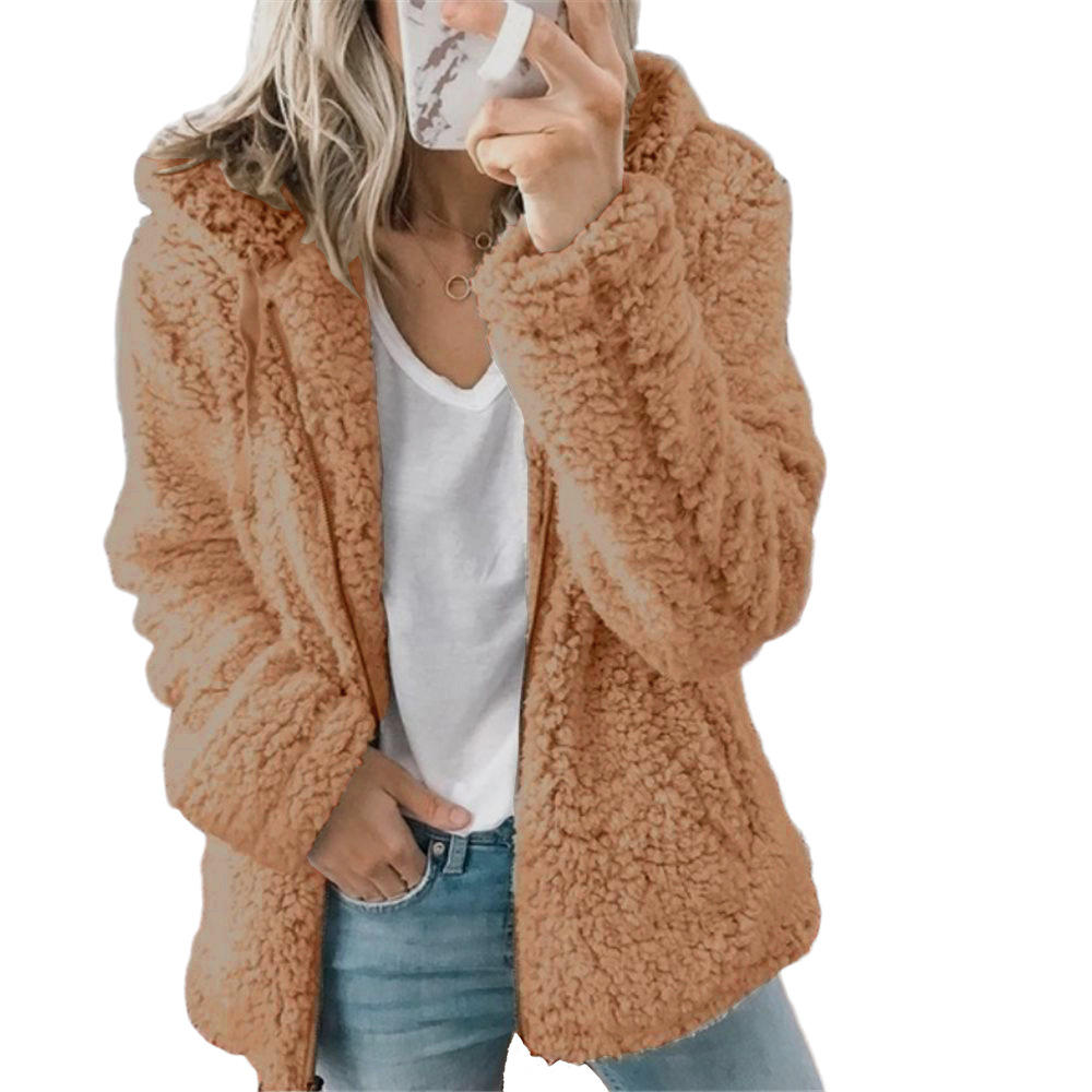 Teddy Fleece Coat with Full Zip and Pockets