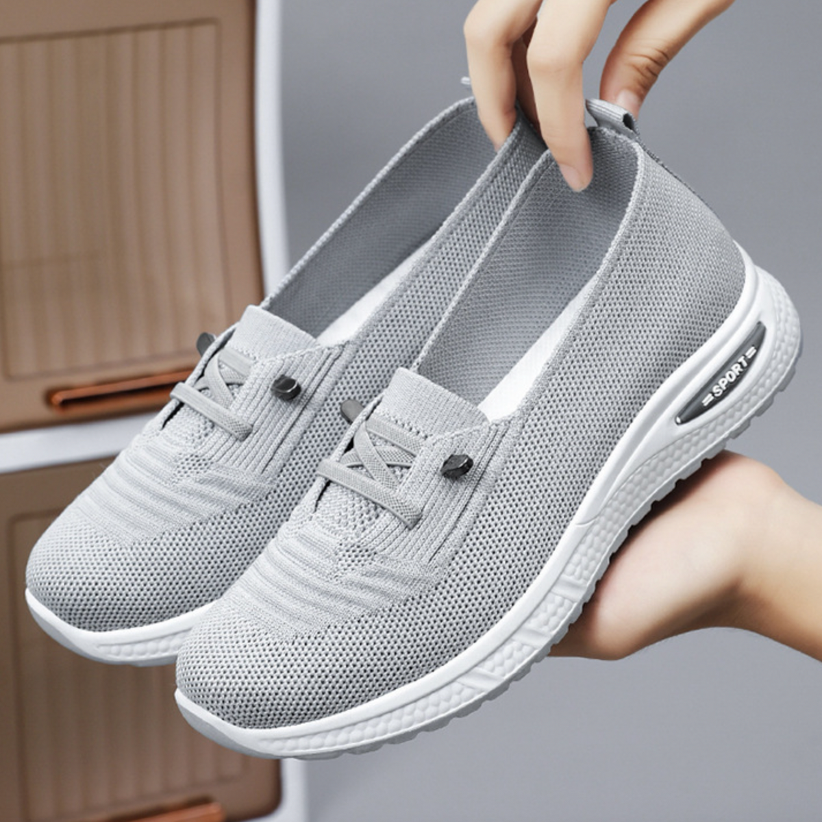 Arch Support Breathable Knit Walking Shoes