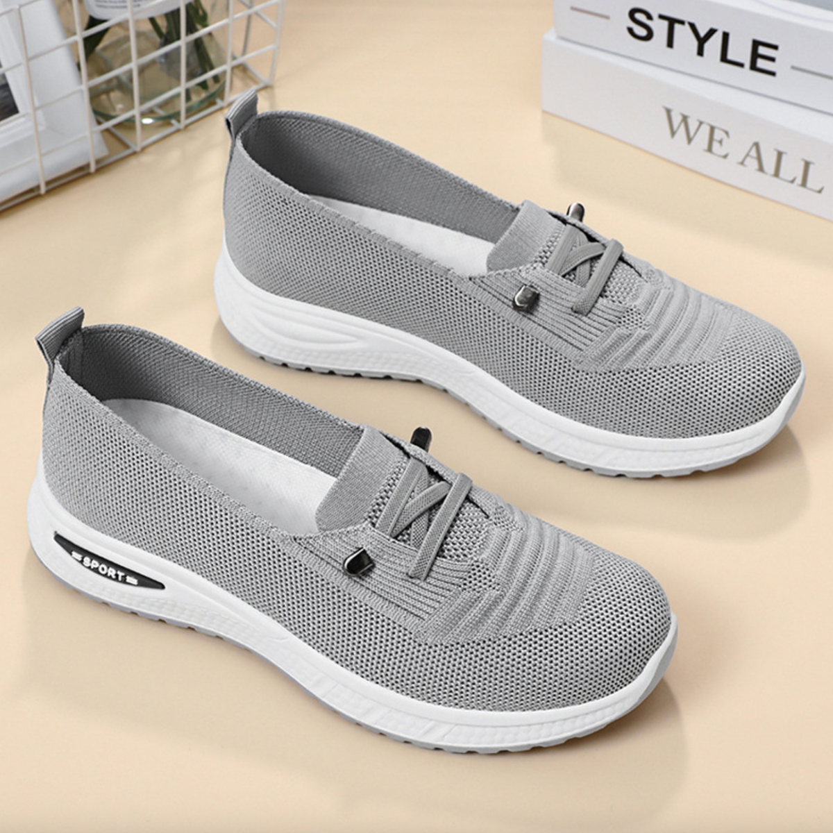 Arch Support Breathable Knit Walking Shoes