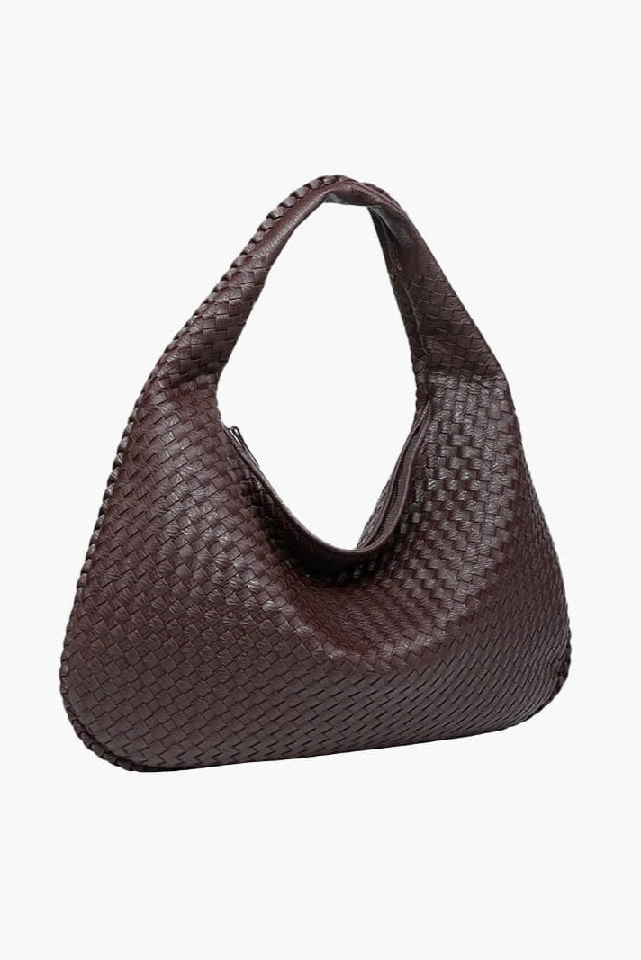 Round Braided Vegan Leather Bag