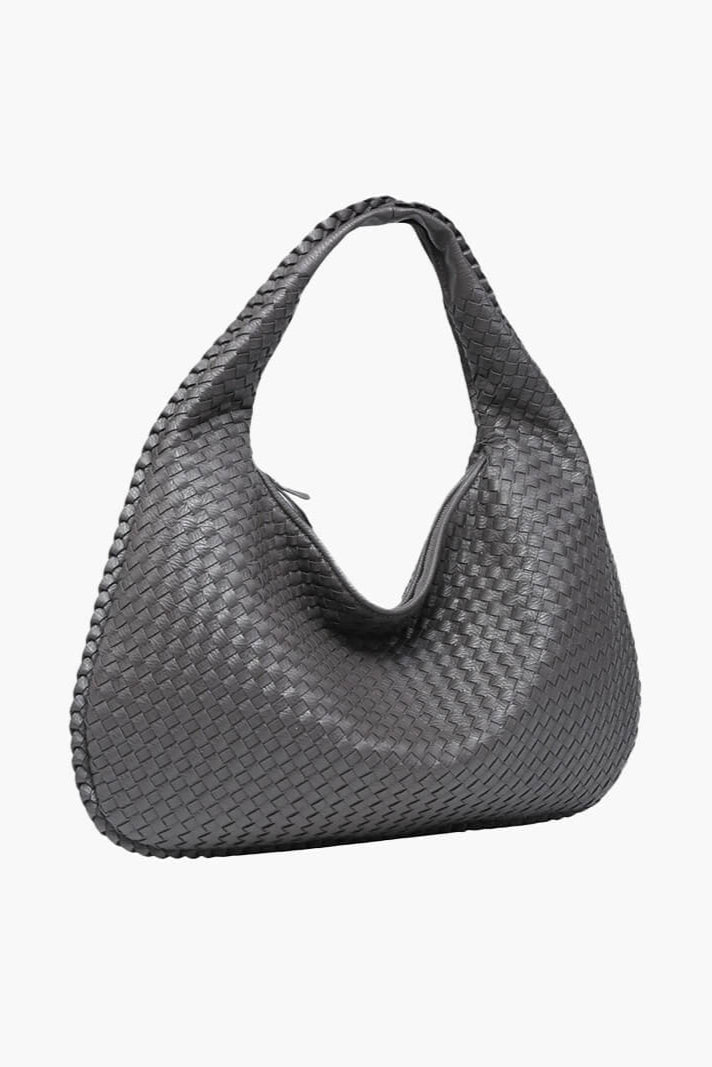Round Braided Vegan Leather Bag