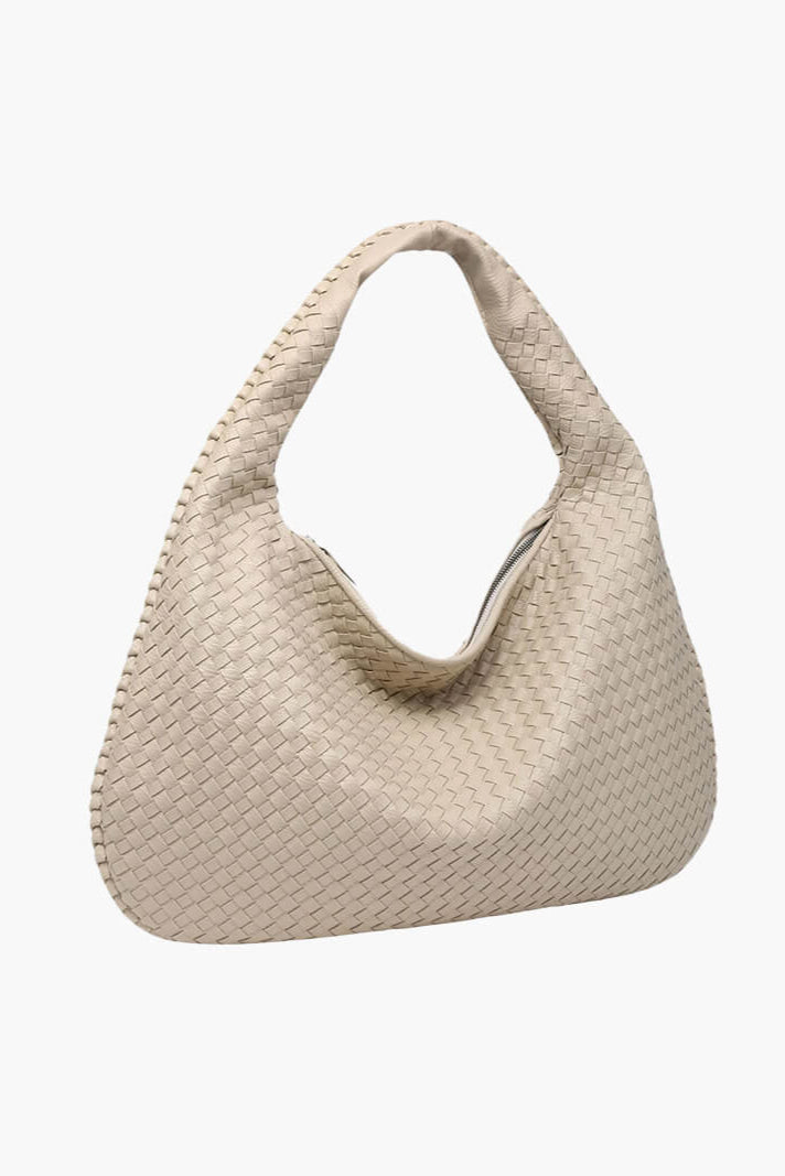 Round Braided Vegan Leather Bag