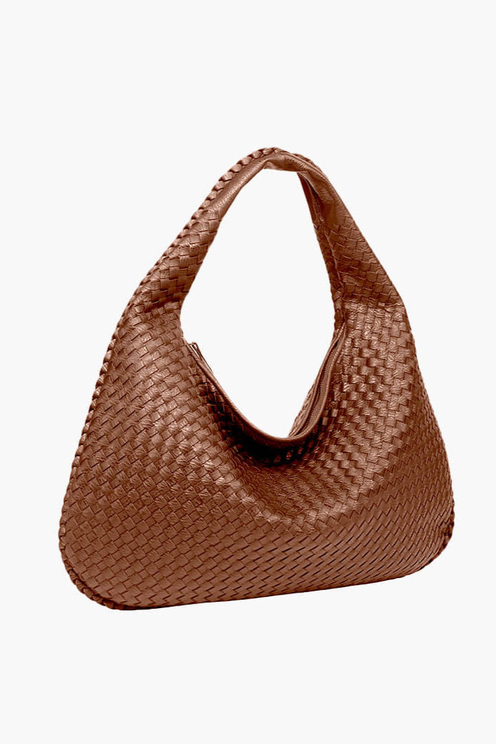 Round Braided Vegan Leather Bag