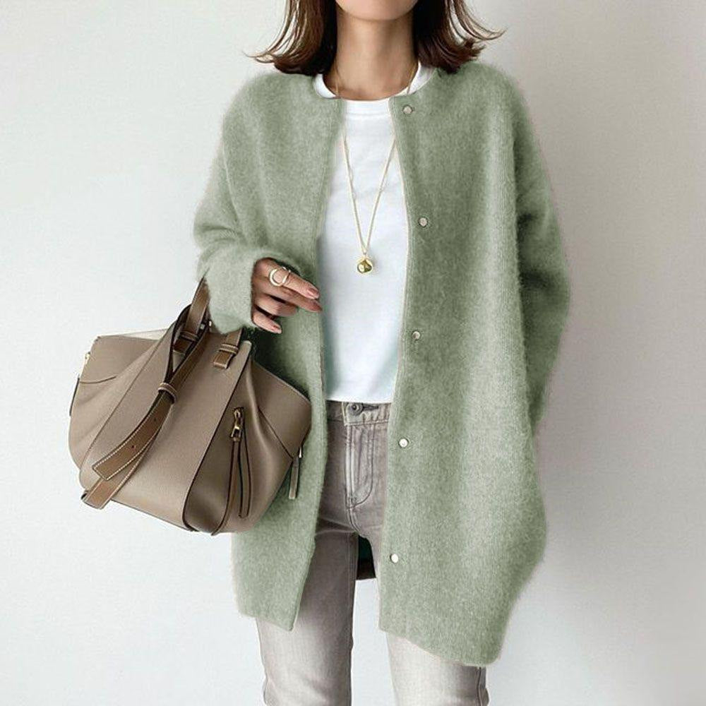 Wool And Suede Open Front Pocket Cardigan