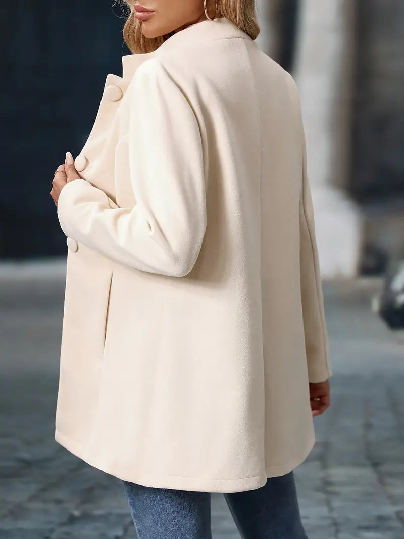 Women's Mid-Length Tailored Faux Wool Overcoat