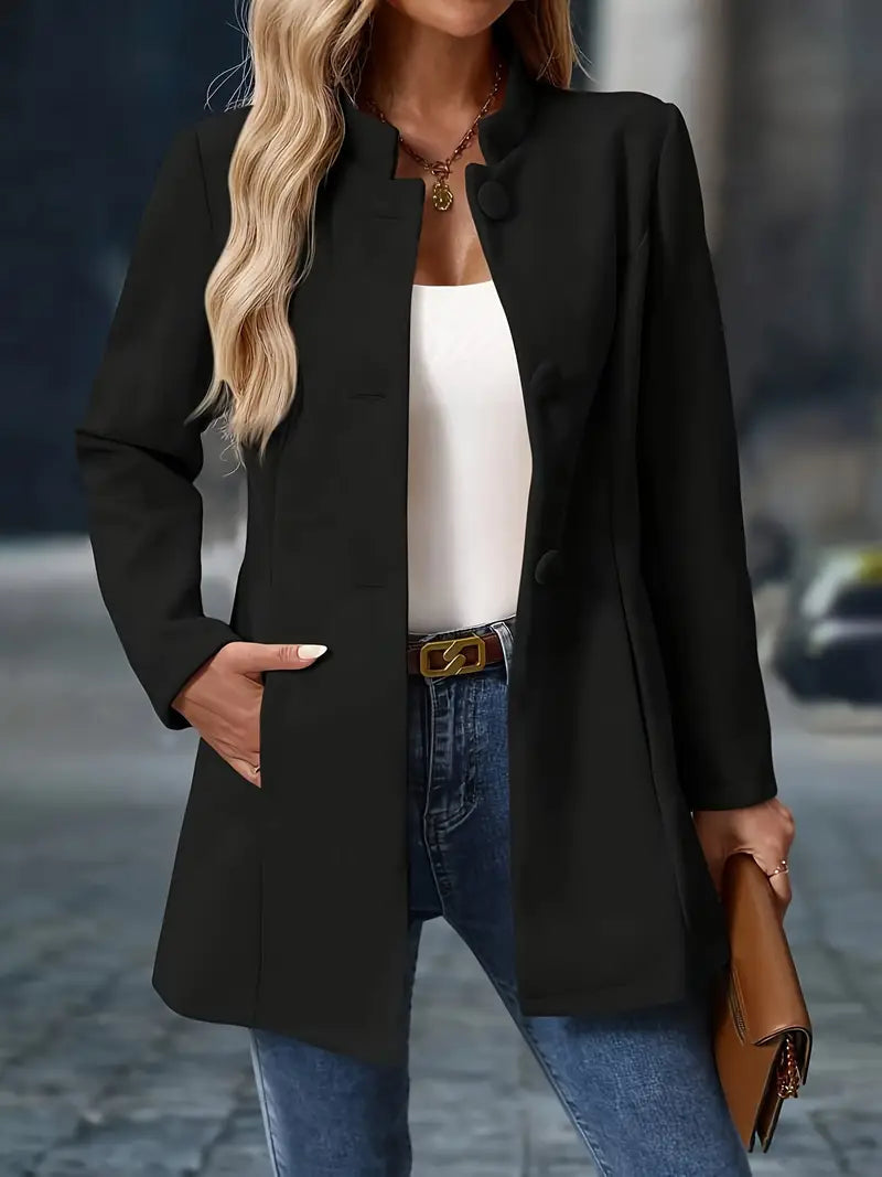 Women's Mid-Length Tailored Faux Wool Overcoat