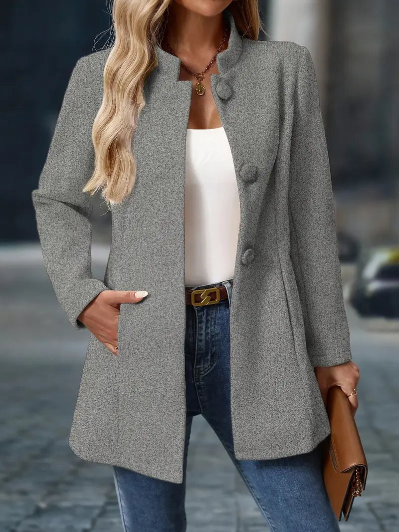 Women's Mid-Length Tailored Faux Wool Overcoat