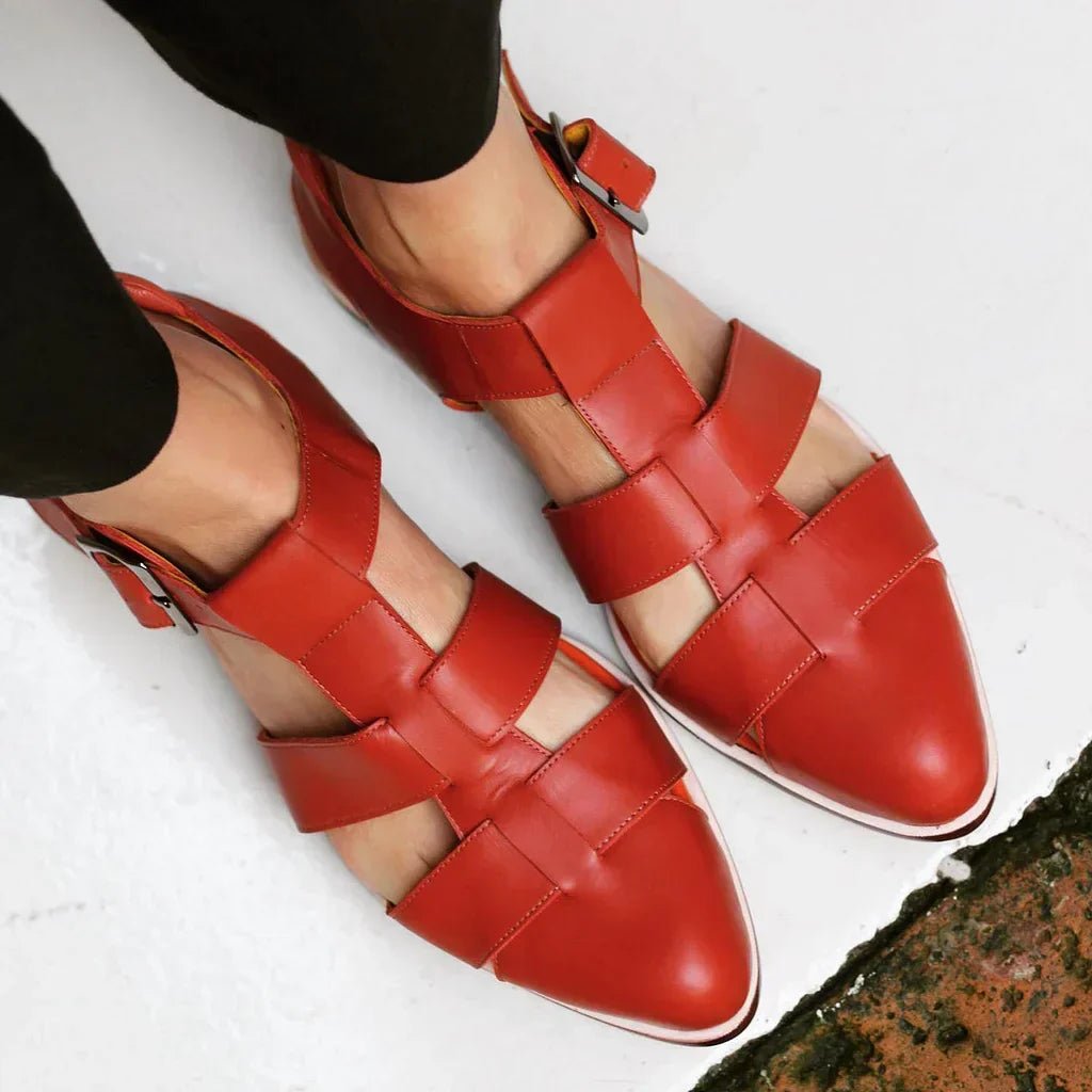 Elegant Woven Flat Strap Sandals