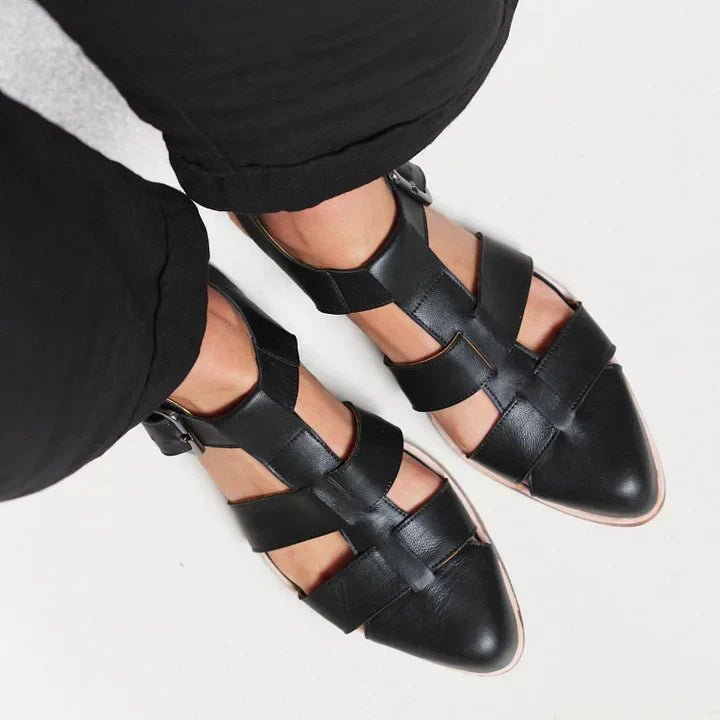 Elegant Woven Flat Strap Sandals