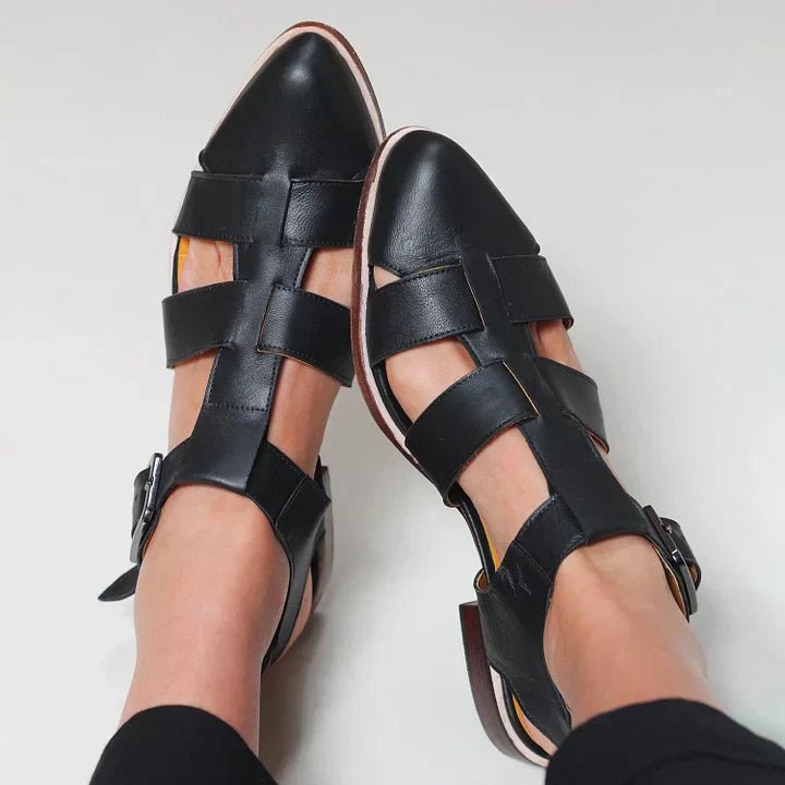 Elegant Woven Flat Strap Sandals