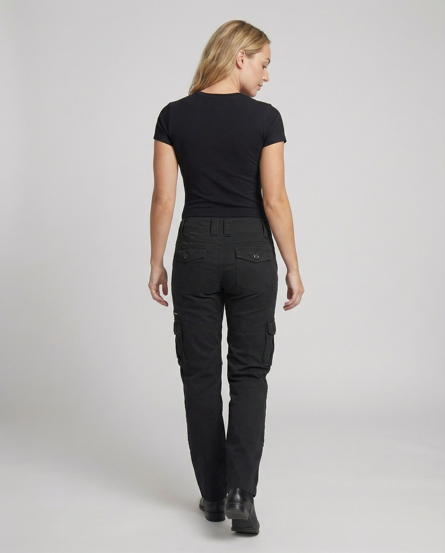 Straight-Leg Stretch Cargo Pants with Multiple Pockets
