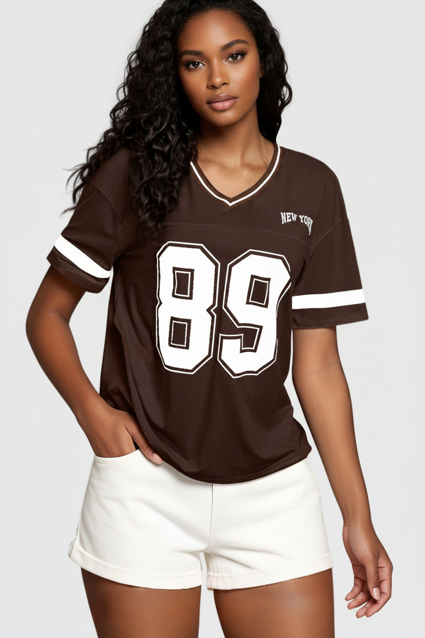V-Neck Varsity Stripe Graphic Tee