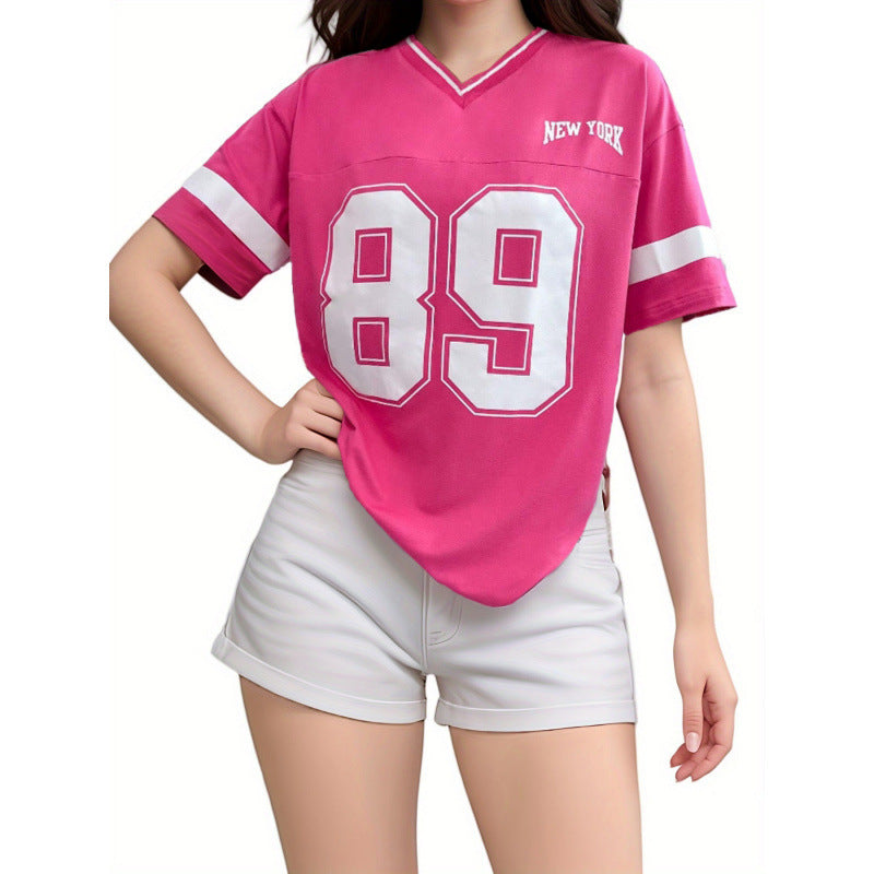 V-Neck Varsity Stripe Graphic Tee