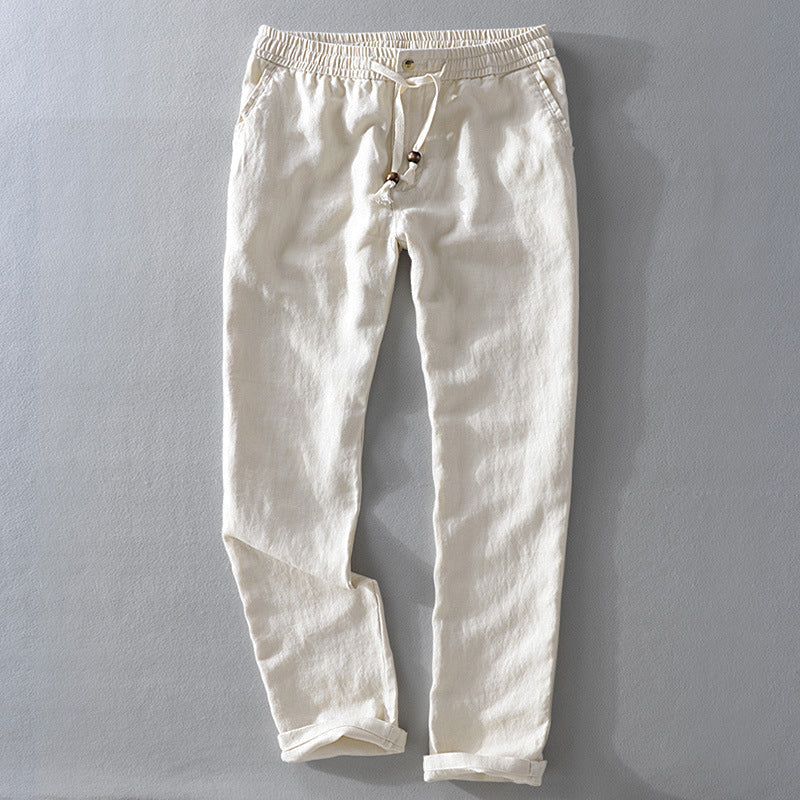 Linen Casual Pants | Drawstring Relaxed Fit Men