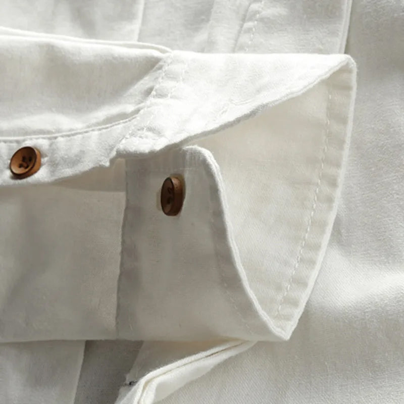 Linen Shirt | Long Sleeve Breathable Fit Men