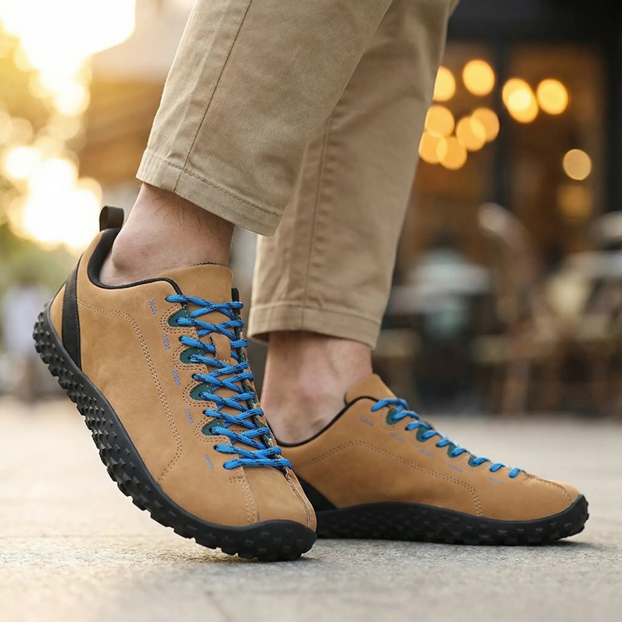Wide Toe Box Suede Walking Trainers