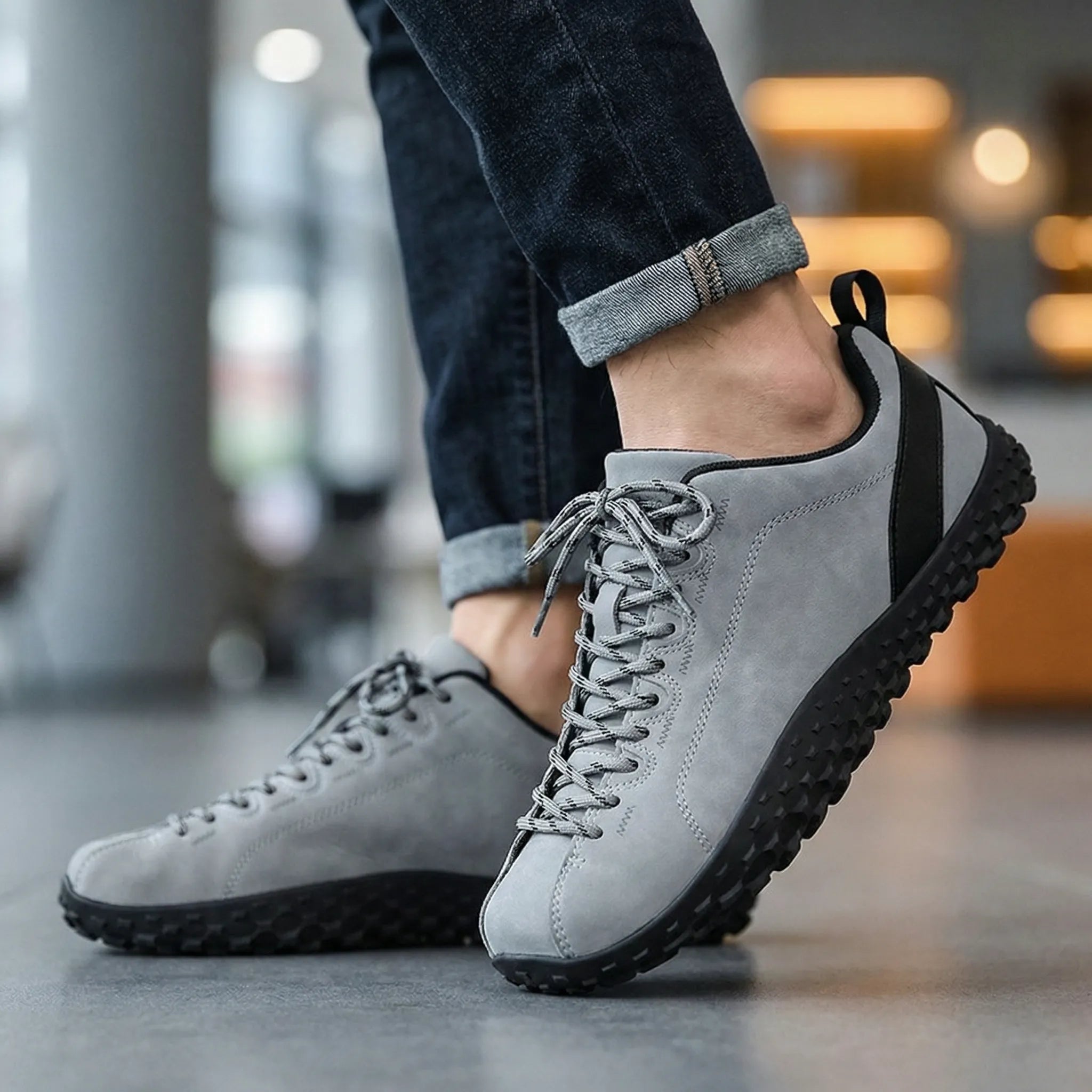 Wide Toe Box Suede Walking Trainers