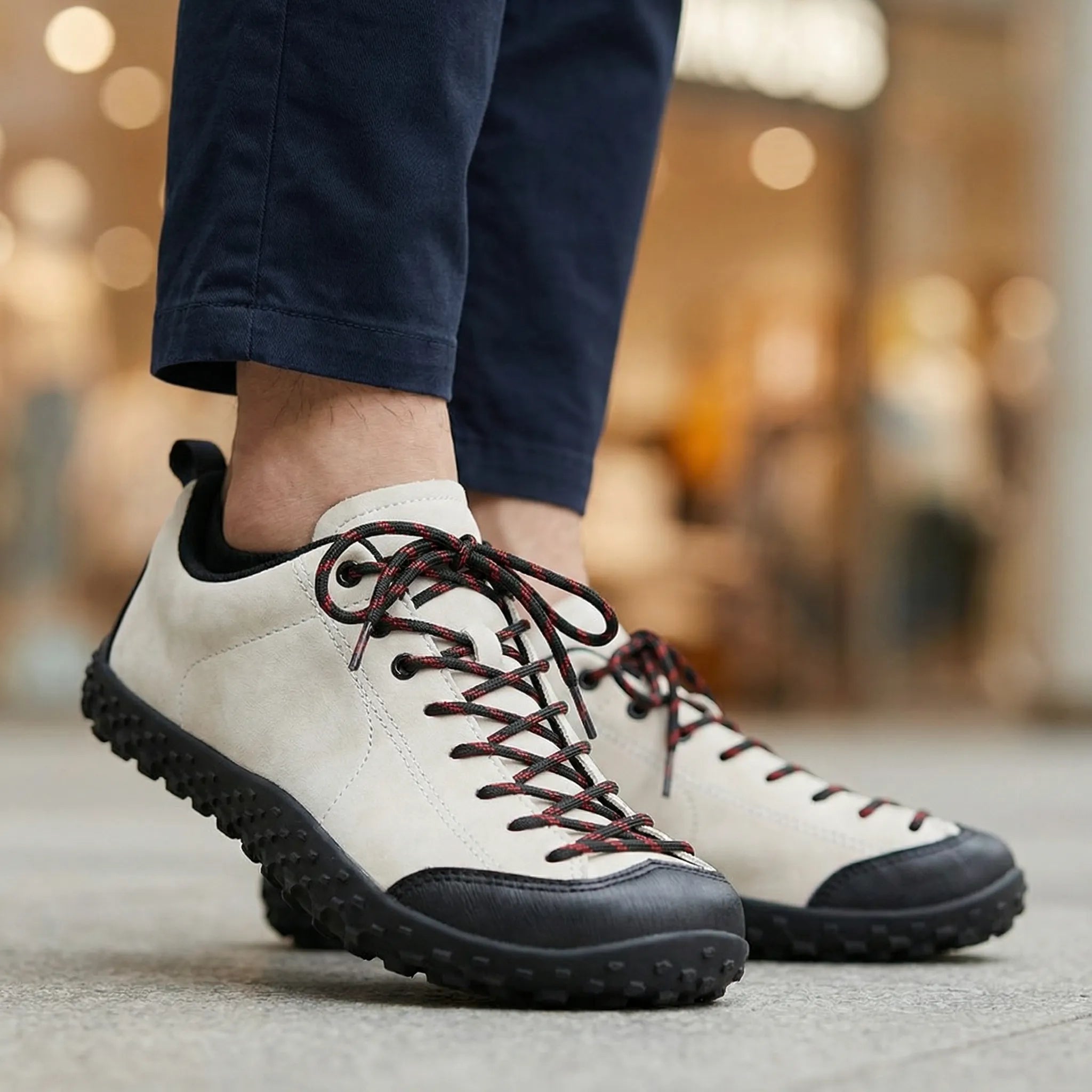 Wide Toe Box Suede Walking Trainers