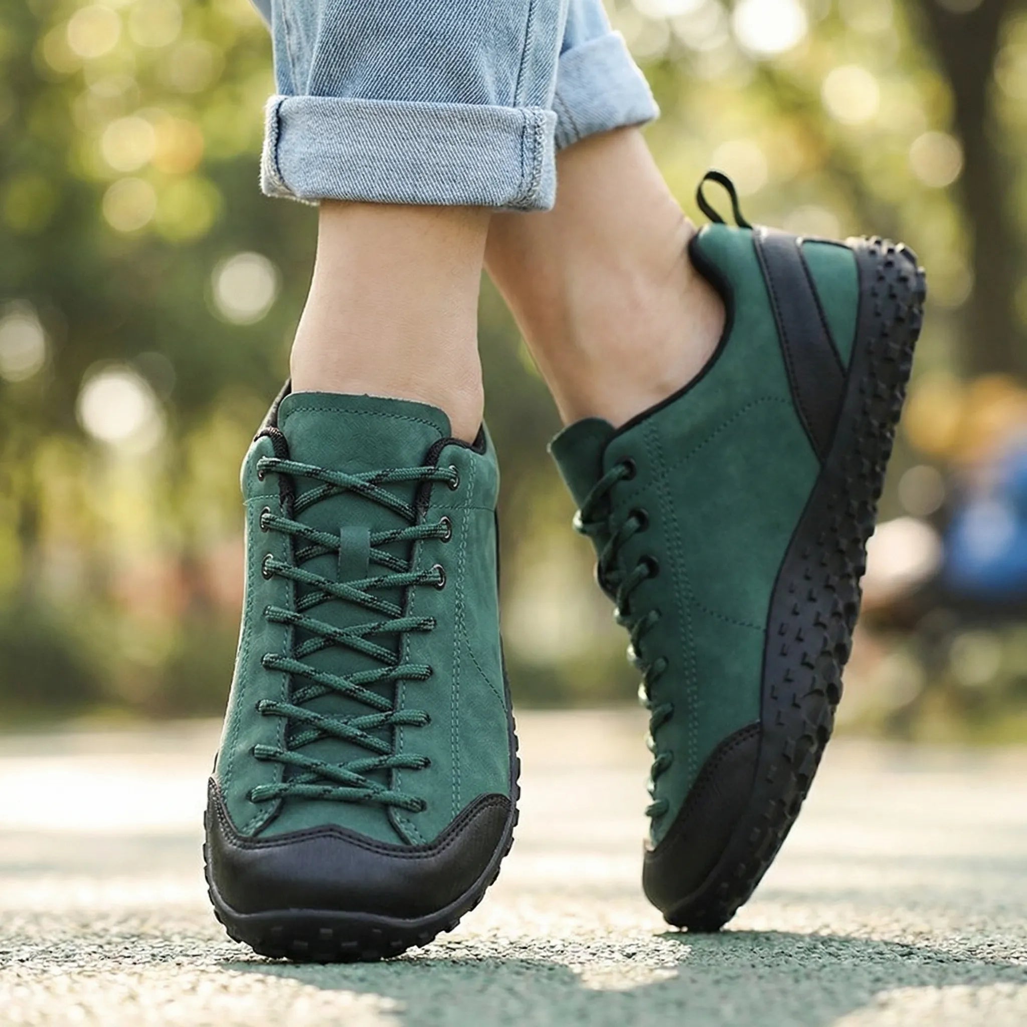 Wide Toe Box Suede Walking Trainers