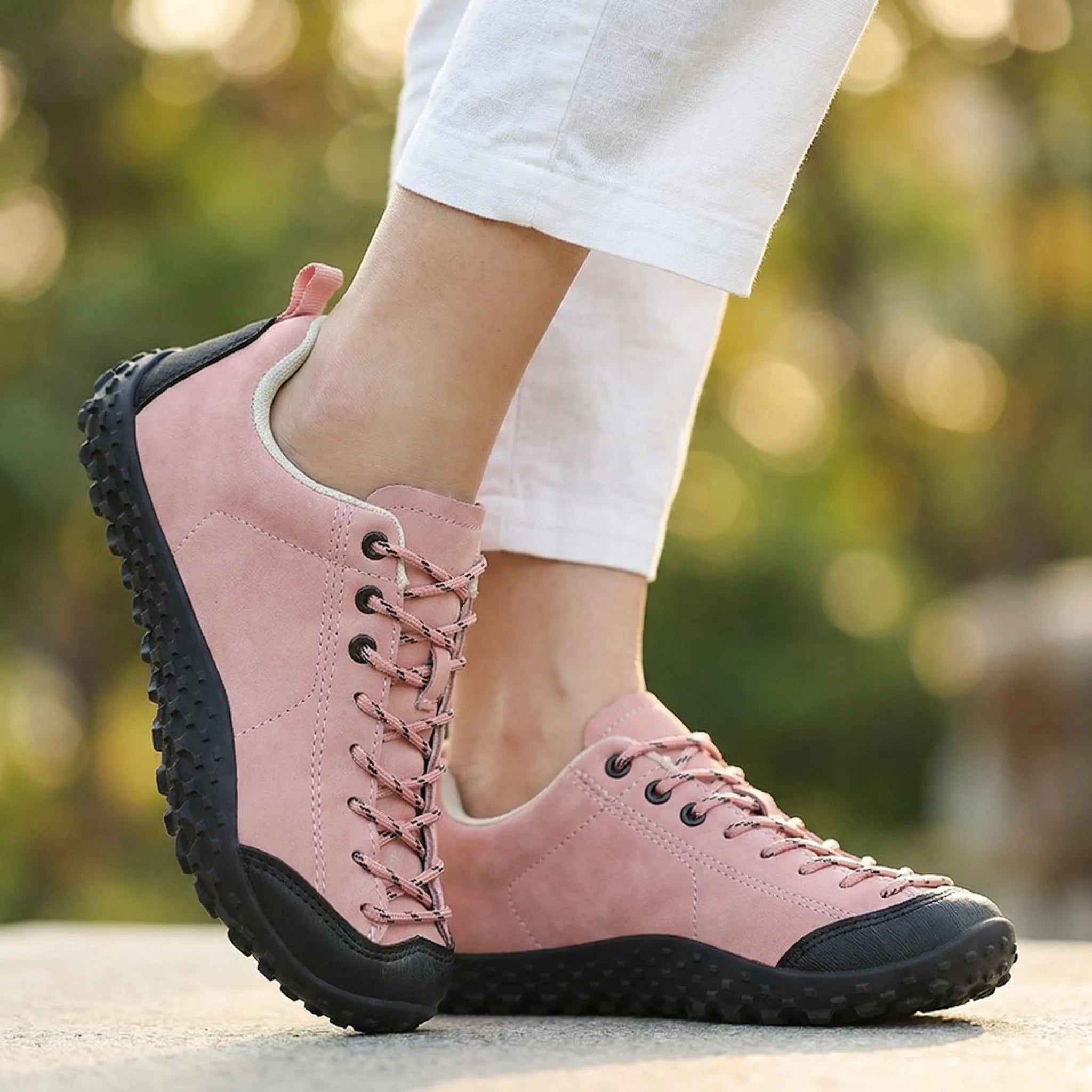 Wide Toe Box Suede Walking Trainers