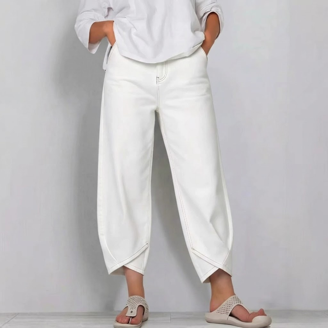 Women's Barrel Leg Cropped Denim Jeans