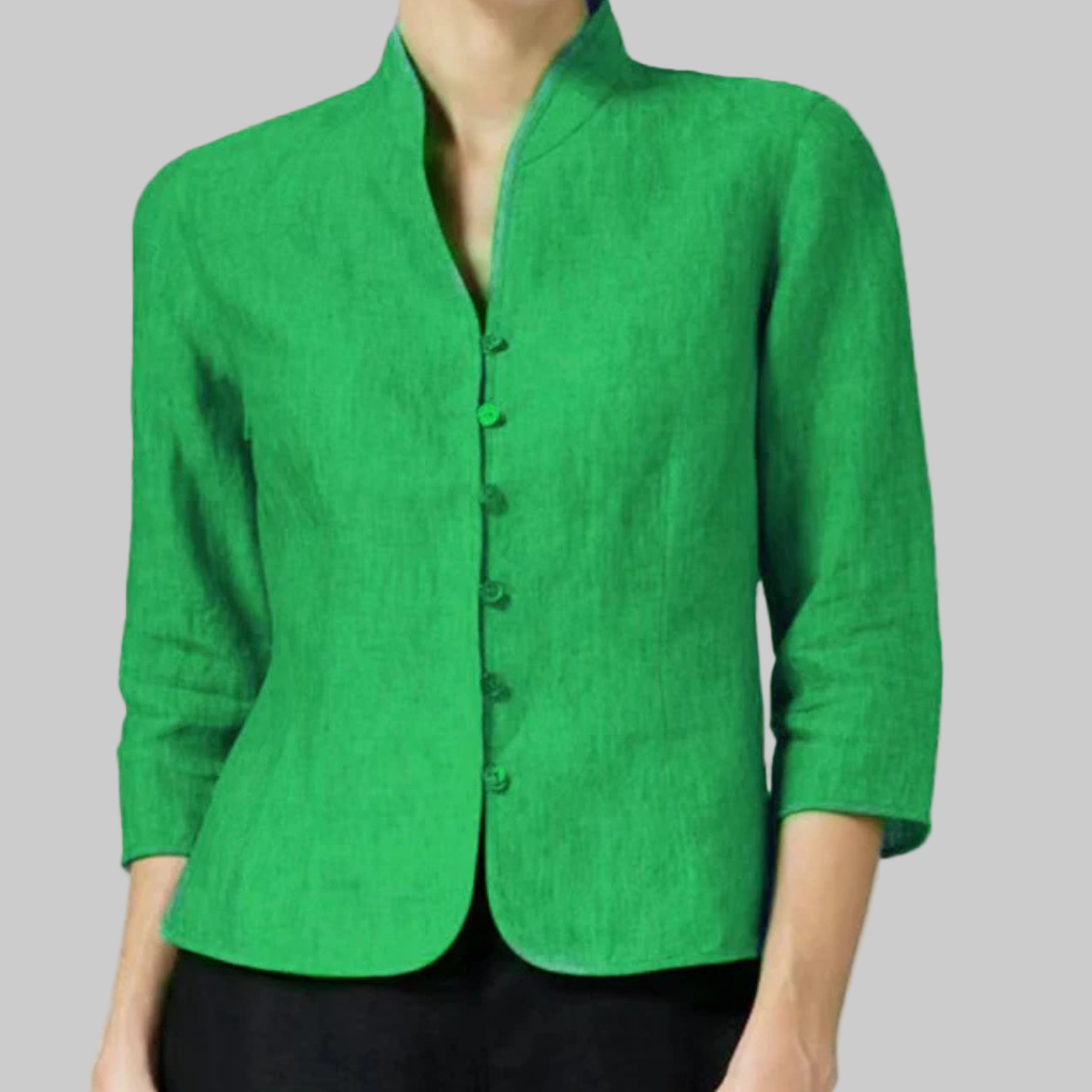 Women's Stand Collar Detail Blouse