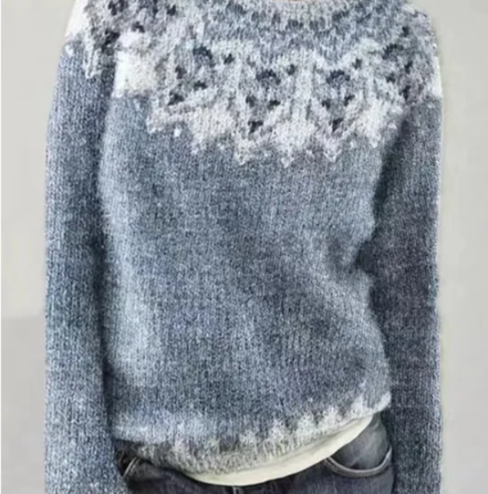 Nordic Stripe Knit Pullover Sweater