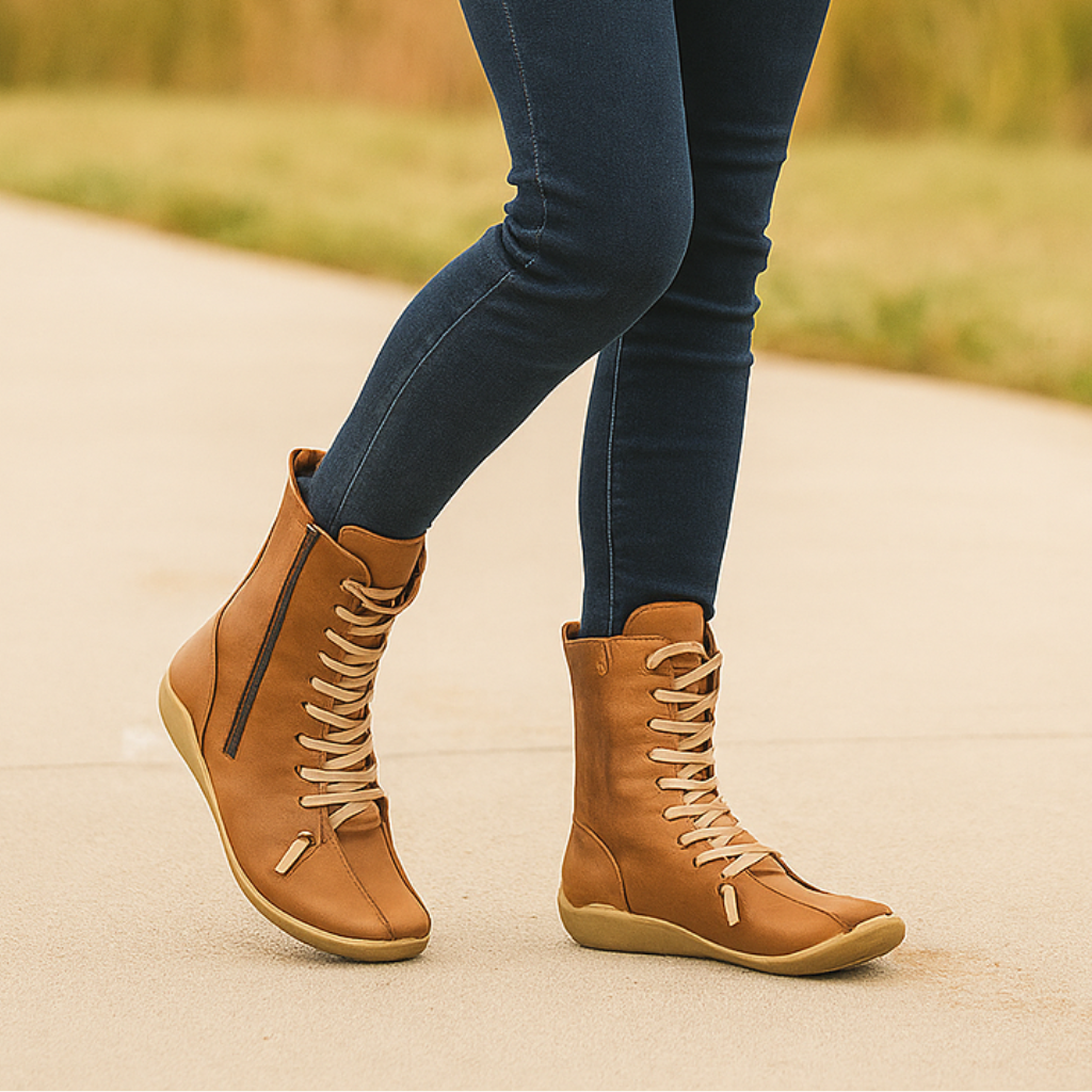 Minimalist Lace-Up Ankle Boots