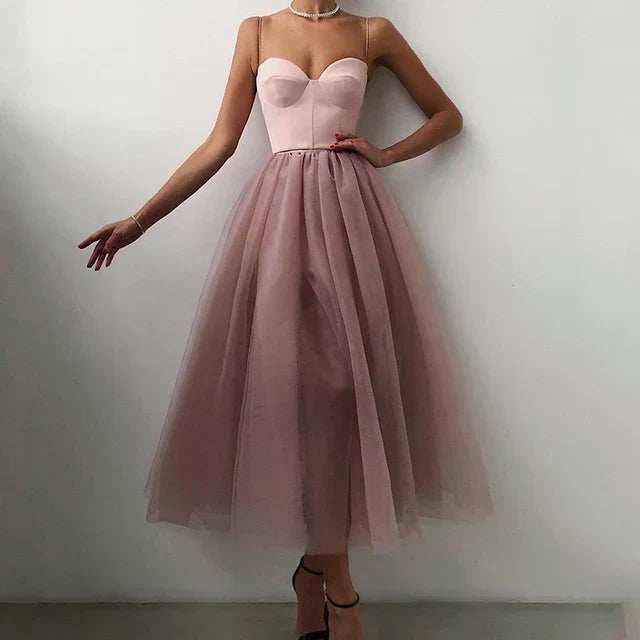 Women's Strapless Tulle Evening Dress