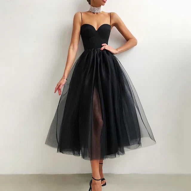 Women's Strapless Tulle Evening Dress
