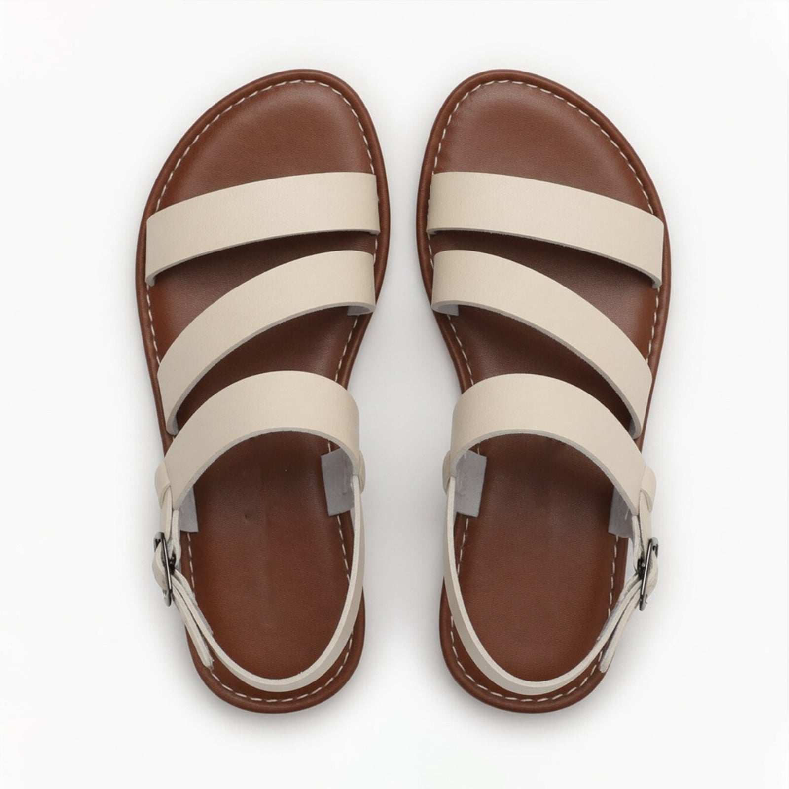 Crossover Strap Open Toe Flat Sandals