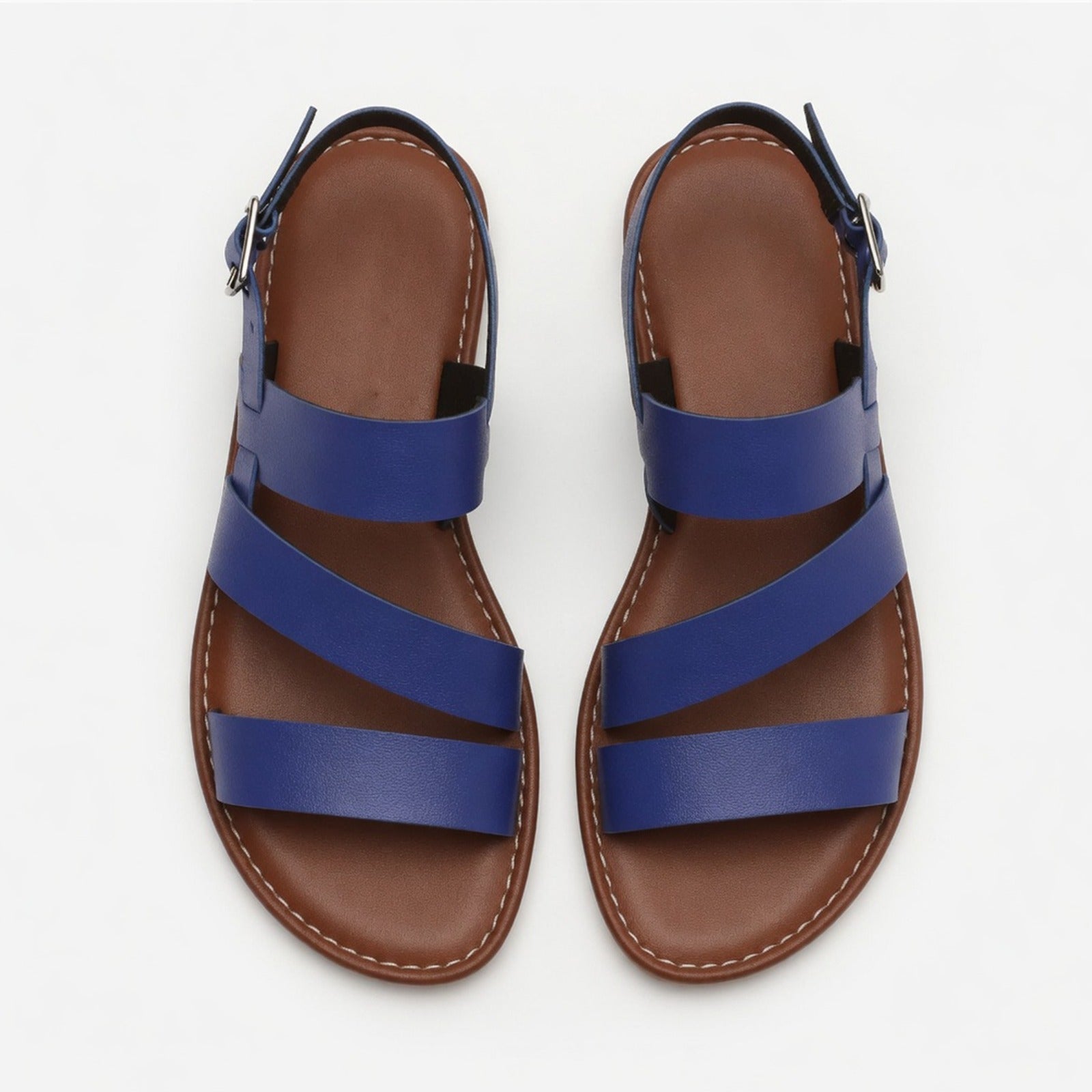 Crossover Strap Open Toe Flat Sandals