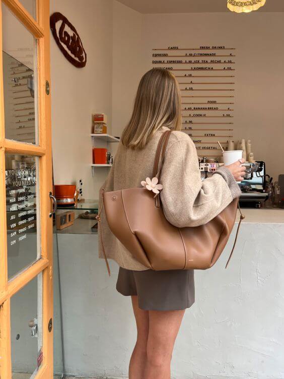 Spacious Vintage Leather Tote Bag