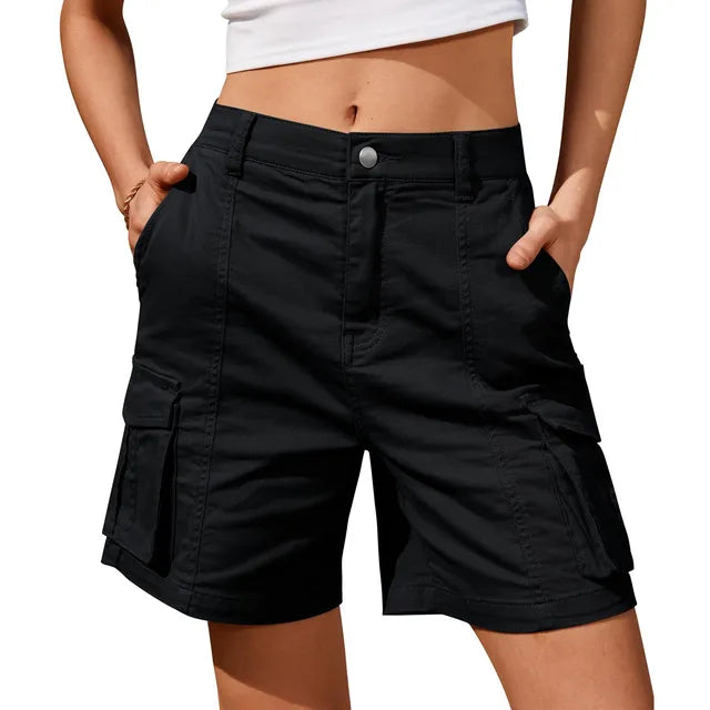 Vintage Elastic Waist Cargo Shorts