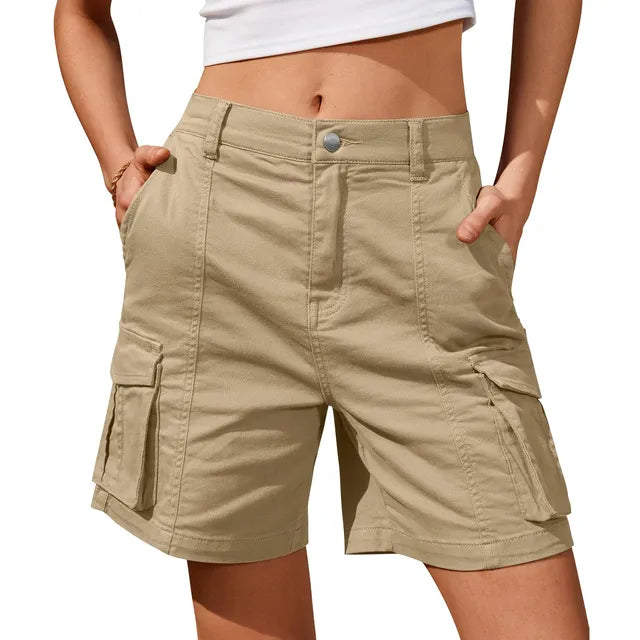 Vintage Elastic Waist Cargo Shorts